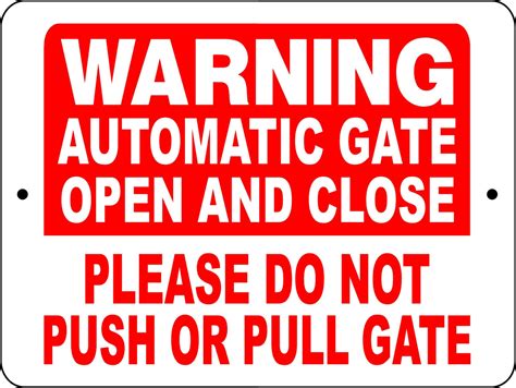 Automatic Gate Warning Sign 9x12 ALUMINUM wag1 by SIGNSBYCINDI