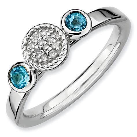 Stackable Mothers Rings- Birthstone & Diamond Cluster Ring