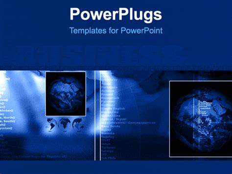 business layout with world global and abstract background Animated PowerPoint Template ...