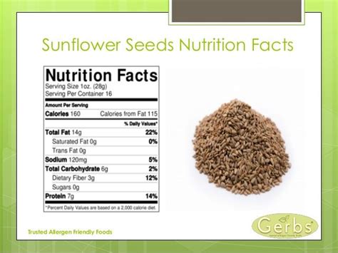 Sunflower Seeds Nutrition Facts Trusted Allergen Friendly Foods | Seeds benefits, Nutrition ...