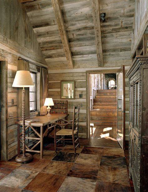 21 Rustic Log Cabin Interior Design Ideas | Rustic home offices, Cabin ...