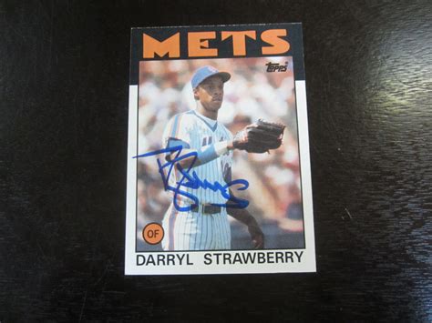 Darryl Strawberry Autographed Signed 1986 Topps # 80 Autograph Card JSA (M) New York Mets