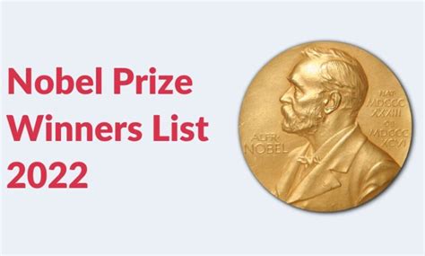 The Nobel Prize Winners List 2022 - Zillion Media