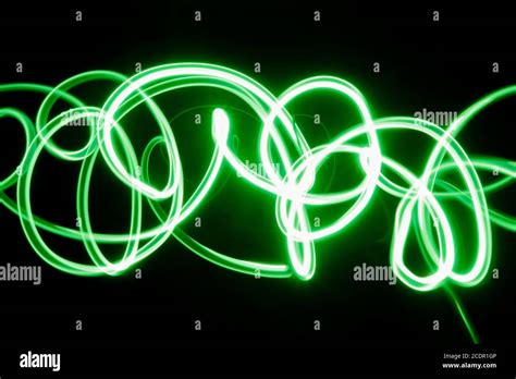 Futuristic overlay light pattern.Abstract neon lights trails in the ...