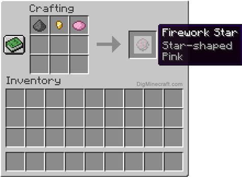 How to make a Pink Star-Shaped Firework Star in Minecraft