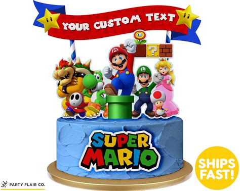 SUPER MARIO Cake Topper, Personalized Super Mario Inspired Topper, Birthday Cake Topper ...