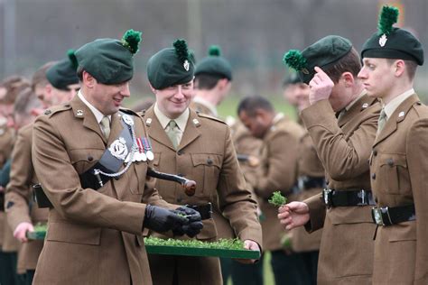 Soldiers of 1st battalion the royal irish regiment celebrate their heritage with shamrocks # ...