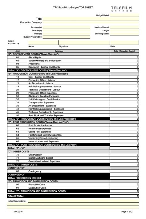 33 Free Film Budget Templates (Excel, Word) ᐅ TemplateLab