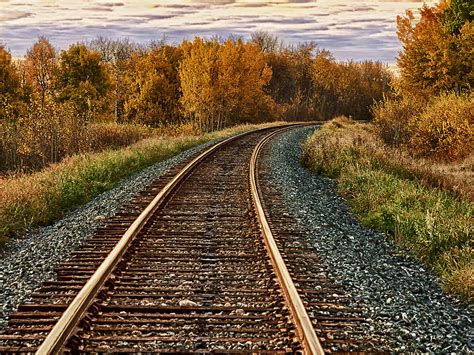 Train Tracks | Free Stock Photo | Railroad Track On A Fall Day | # 17592