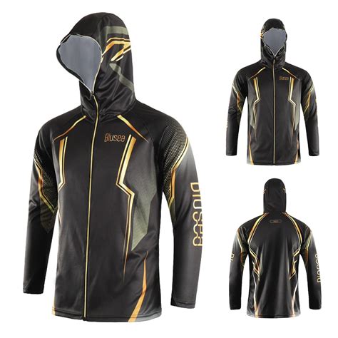 Blusea Sun Protection Fishing Jersey Fishing Clothing Full Zip Sport ...