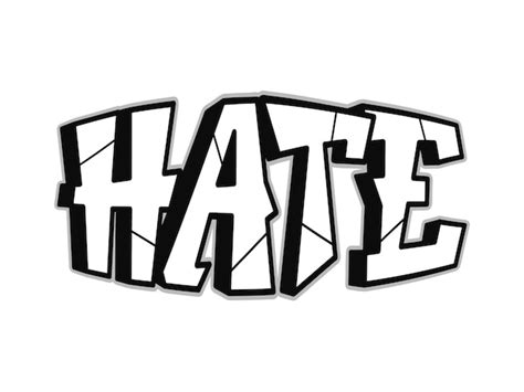 Premium Vector | Hate word graffiti style letters