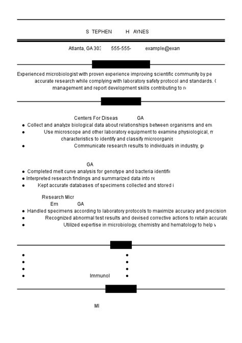 Professional Biology Resume Examples