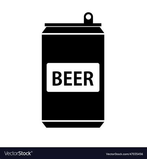 Beer can silhouette icon or alcohol Royalty Free Vector