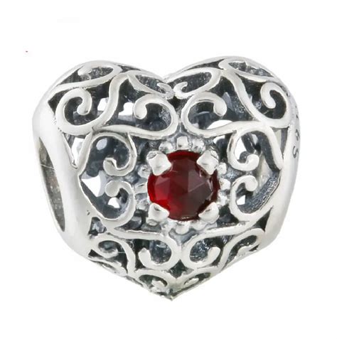 Fit Original Pandora Charms Bracelet January Birthstone Garnets 925 Sterling Silver Openwork ...