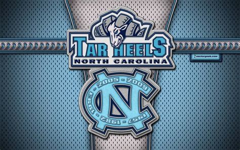 Download The North Carolina Tar Heels Logo On A Blue Background ...