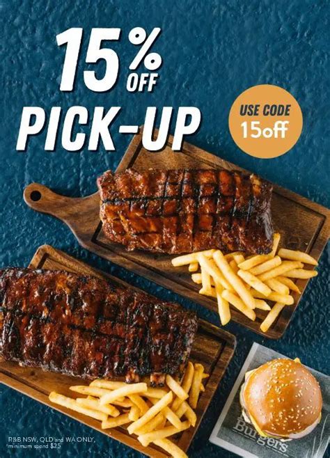 DEAL: Ribs & Burgers - 15% off Online Pickup Orders with $25 Spend (NSW/QLD/VIC) | Frugal Feeds