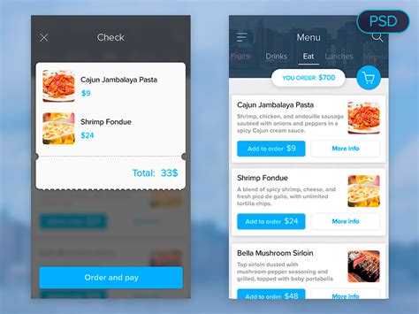 Food menu UI free PSD by Serhii Kamashkin on Dribbble