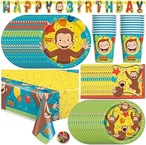 Amazon.com: Curious George Party Supplies and Decorations for Birthday Party, Serves 16 Guests ...