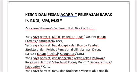 Contoh Sambutan Pamit Pindah Tugas - 54+ Koleksi Gambar