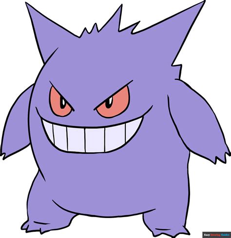 How to Draw Gengar from Pokémon- Really Easy Drawing Tutorial