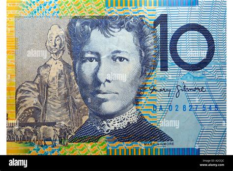 Close up of an Australian 10 dollar note with the face of Mary Gilmore Stock Photo - Alamy