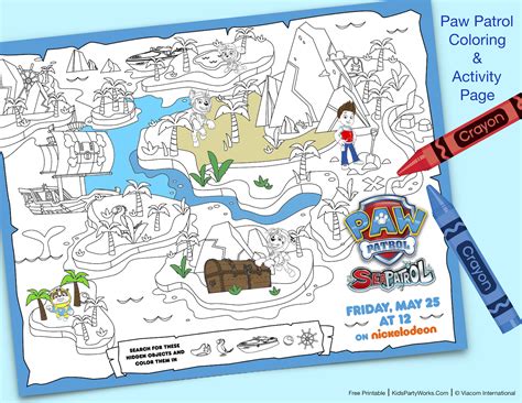 Sea Patrol Printable Treasure Map | Paw patrol coloring, Paw patrol ...