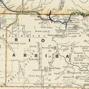 New Mexico Antique Map, Detailed Old Map From 1901, Land of Enchantment ...