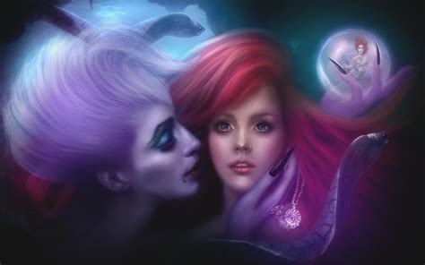 princess ariel film little mermaid film d'animazione fanart dark fantasy Walt Disney HD ...