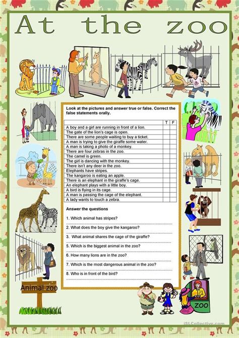 Animals - at the zoo - English ESL Worksheets for distance learning and ...