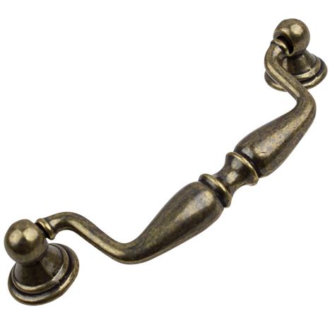 GlideRite 3-3/4 in. Antique Brass Classic Swing Bail Drawer Pull (10 ...