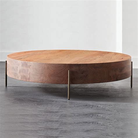 Retro Round Coffee Table with Solid Wood Tabletop Metal Legs in 2021 | Round coffee table modern ...