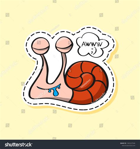 Snail Sticker Funny Emoji Nature Character Stock Vector (Royalty Free) 1365227546 | Shutterstock