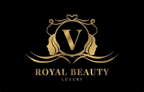 letter V royal beauty crest logo design element 18792401 Vector Art at ...