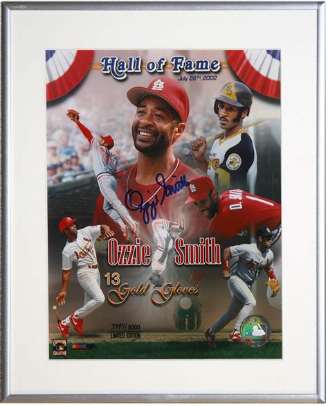 Ozzie Smith Autographed Framed Print