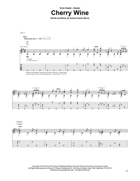 Cherry Wine by Hozier - Guitar Tab - Guitar Instructor