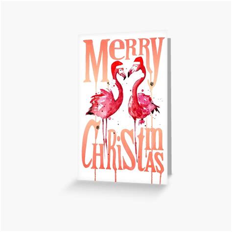 "Christmas Flamingos" Greeting Card for Sale by SamNagel | Redbubble