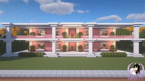 Minecraft: Pink House ♥ Aesthetic Pink Mansion / Pink Cottage | Cottagecore/Fairycore 🌸 [Video ...