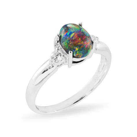 Black Opal Ring in 18 ct Gold (RG027) - Opal Copying Company Pty Ltd