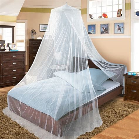 Folding White Mosquito Net Summer Double Bed Lace Canopy Round Hung ...