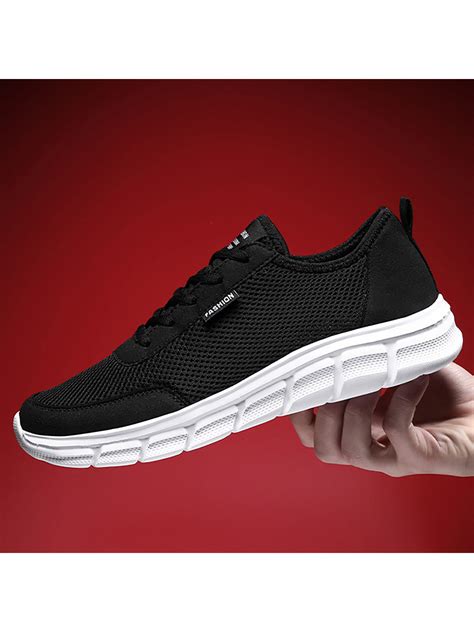 Non Slip Shoes for Men Knit Mesh Breathable Comfor Sport Walking Running Sport Casual Sneakers ...