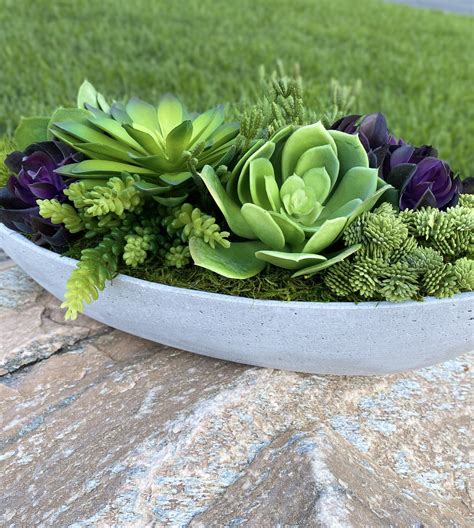 Faux succulent arrangement , large table centerpiece , planter ...