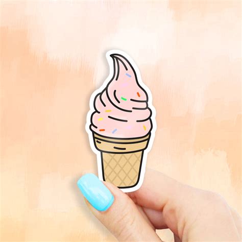 Ice Cream Cone Sticker (Swirl) - Ice Cream stickers | MacBook stickers | laptop stickers ...