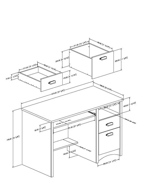 South Shore Gascony Computer Desk with Keyboard Tray, Multiple Finishes ...