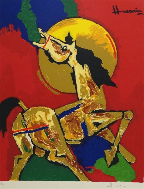 Horse by artist M F husain | ArtZolo.com