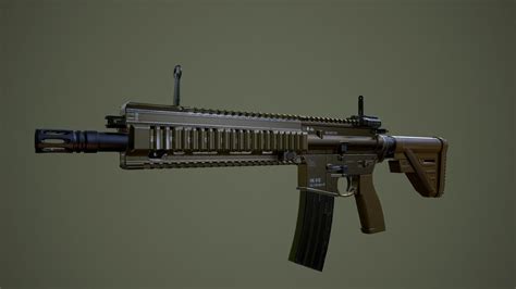 HK416 A5 3D Model Game ready .obj .fbx - CGTrader.com