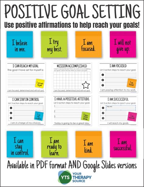 Goal Setting for Kids - Your Therapy Source