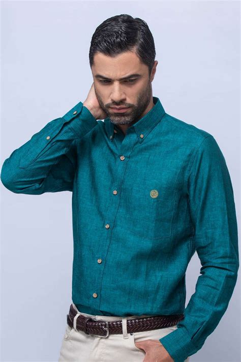 Camisa Lino Verde Esmeralda | ERNUS® | Sitio Oficial