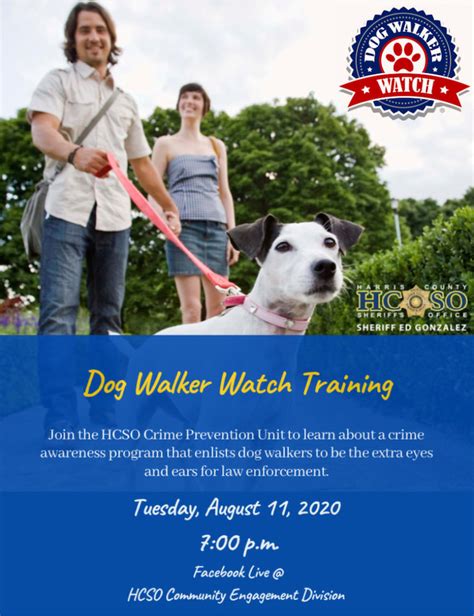 Dog Walker Watch Training, Aug. 11 – East Aldine Management District