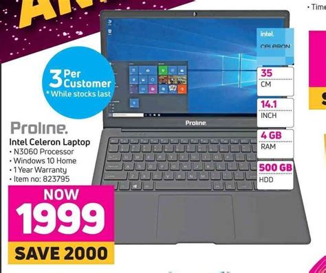 Proline Intel Celeron Laptop offer at Game