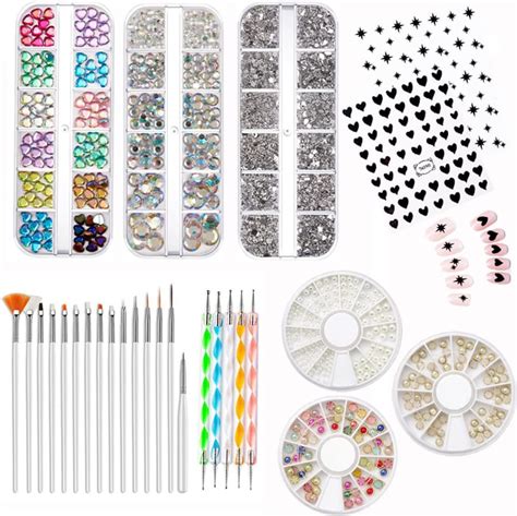 Nail Decorating Kit,Nail Art Tools Kit with 15pcs Nail Art Brushes and ...